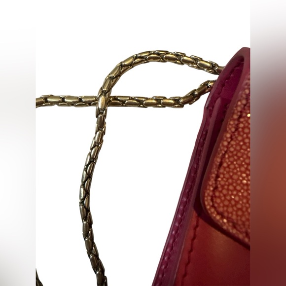 Bvlgari Pink Stingray Flap Leather Serpenti Forever Shoulder Bag - Picture 12 of 12